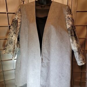 Homemade XL Suede vest with polyester 3/4 sleeves